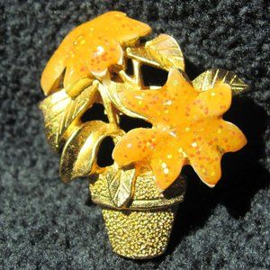 Vintage Poinsettia Brooch